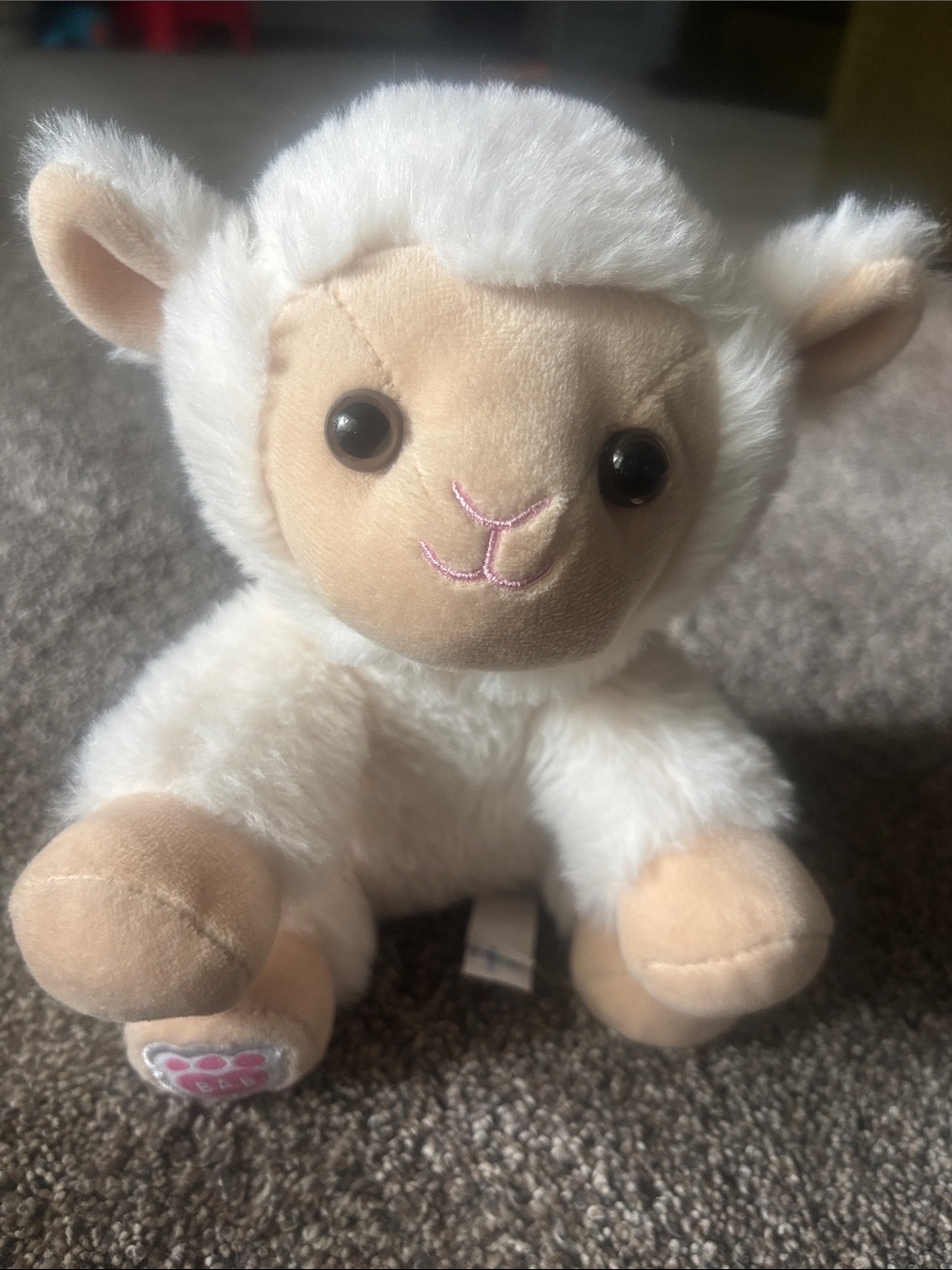 Build-A-Bear White Lamb Plush with Cream Face and Paws